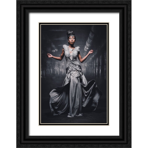 from dark Black Ornate Wood Framed Art Print with Double Matting by Tesching, Klaus