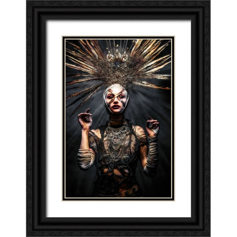 We come in peace Black Ornate Wood Framed Art Print with Double Matting by Tesching, Klaus