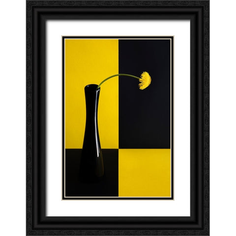 Still life with dandelion Black Ornate Wood Framed Art Print with Double Matting by Hrabinsky, Peter