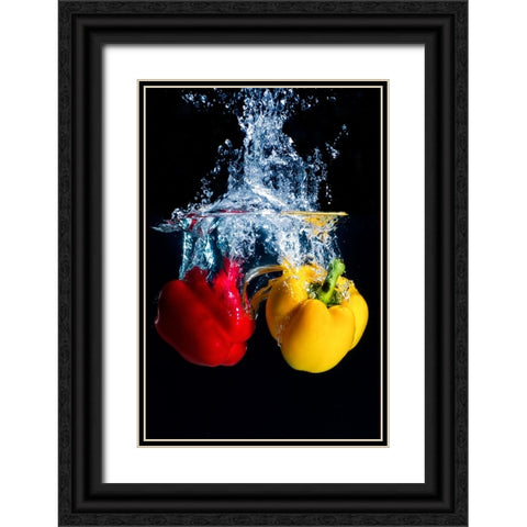 Experiment qwater and fruitq Black Ornate Wood Framed Art Print with Double Matting by Mamangkey, Grand