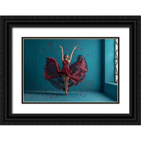 Olivia Performance Black Ornate Wood Framed Art Print with Double Matting by Suhardjo, Lisdiyanto