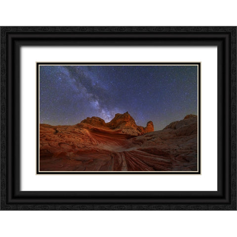 White Pocket Under Milkway Black Ornate Wood Framed Art Print with Double Matting by pingwei pan, joy