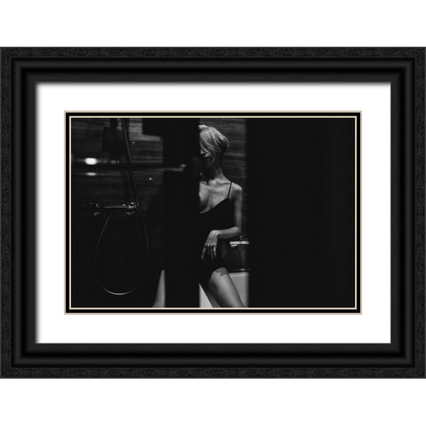 Onna Black Ornate Wood Framed Art Print with Double Matting by Ishikura, Takaaki