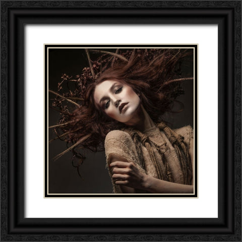 Roots2 Black Ornate Wood Framed Art Print with Double Matting by Tesching, Klaus