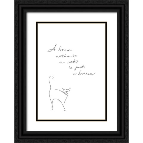 Without a cat Black Ornate Wood Framed Art Print with Double Matting by 1x Studio II
