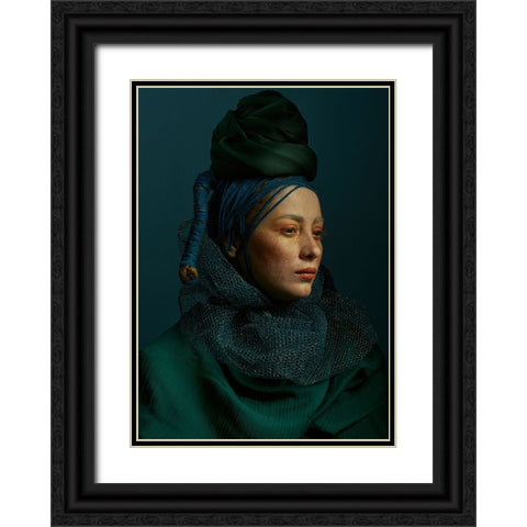 Mina Black Ornate Wood Framed Art Print with Double Matting by Shiki, Shizuo