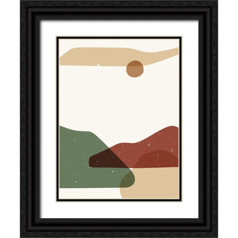 Abstract composition 13 Black Ornate Wood Framed Art Print with Double Matting by NKTN