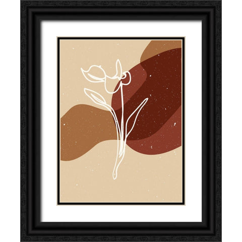 Abstract composition 15 Black Ornate Wood Framed Art Print with Double Matting by NKTN