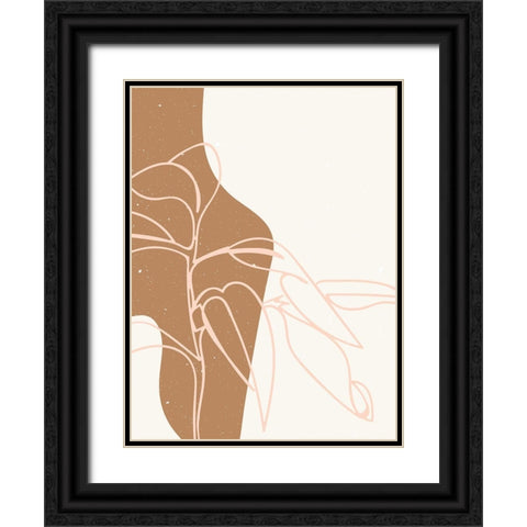 Abstract composition 16 Black Ornate Wood Framed Art Print with Double Matting by NKTN