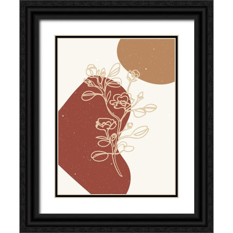 Abstract composition 19 Black Ornate Wood Framed Art Print with Double Matting by NKTN