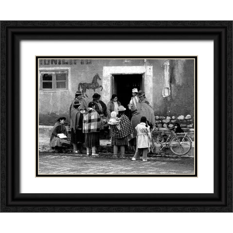Town Council In Pukara Black Ornate Wood Framed Art Print with Double Matting by Pizzocaro, Giorgio