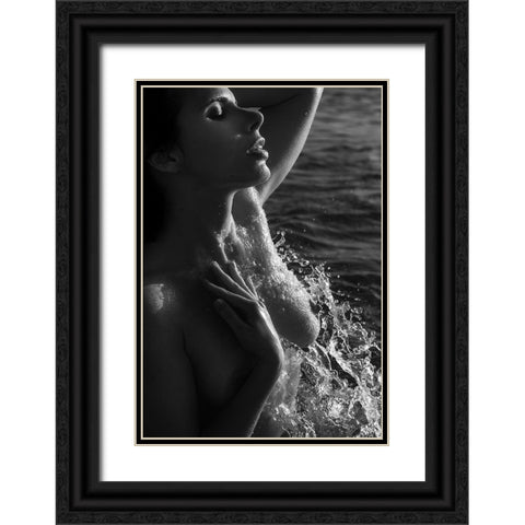 Cooling My Chest Black Ornate Wood Framed Art Print with Double Matting by Lazzarotti, Paolo