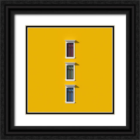Three Windows Black Ornate Wood Framed Art Print with Double Matting by Bunjamin (Abe), Antonyus