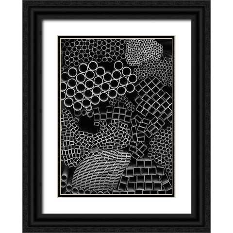Shape Black Ornate Wood Framed Art Print with Double Matting by Dong Hee, Han