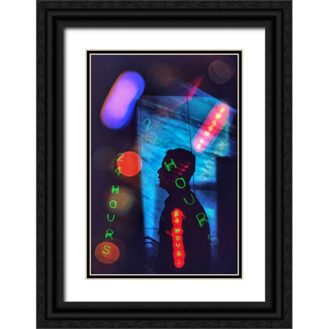 24 Hours Black Ornate Wood Framed Art Print with Double Matting by Jo, Rahel