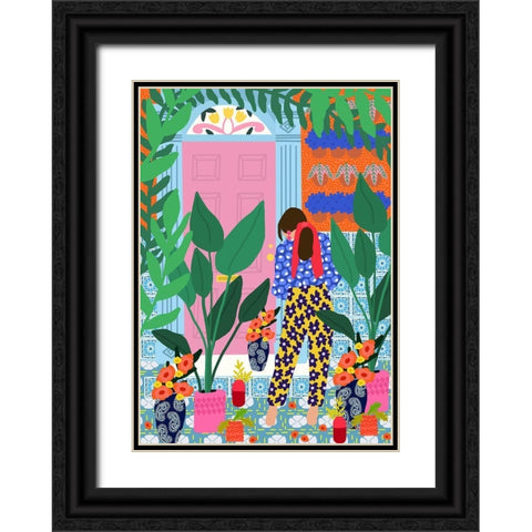 Inside My Personal Garden Black Ornate Wood Framed Art Print with Double Matting by Mascaro, Rafaela