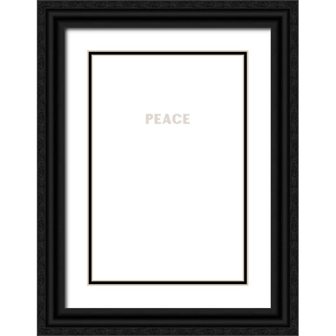 Peace Black Ornate Wood Framed Art Print with Double Matting by Sawall, Anastasia