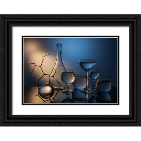 From The Series Qexperiments With Glassq Black Ornate Wood Framed Art Print with Double Matting by Popov, Evgeniy