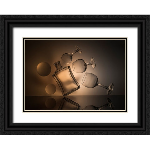 From The Series Qlevitationq Black Ornate Wood Framed Art Print with Double Matting by Popov, Evgeniy