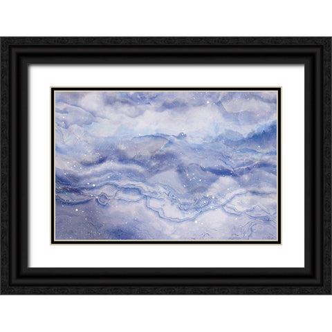 Crystallized Lilac Black Ornate Wood Framed Art Print with Double Matting by Uplusmestudio