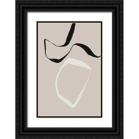 Simply Here Black Ornate Wood Framed Art Print with Double Matting by Uplusmestudio