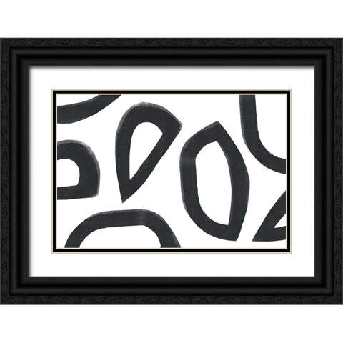 Going Abstract Black Ornate Wood Framed Art Print with Double Matting by Uplusmestudio