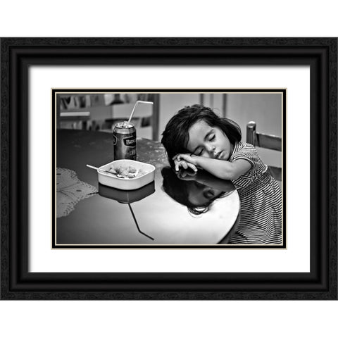 After Dinner Black Ornate Wood Framed Art Print with Double Matting by Momeni, Mohammadreza