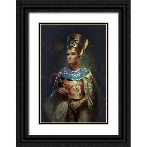 the Nefertiti Black Ornate Wood Framed Art Print with Double Matting by Setiadi, Ajar