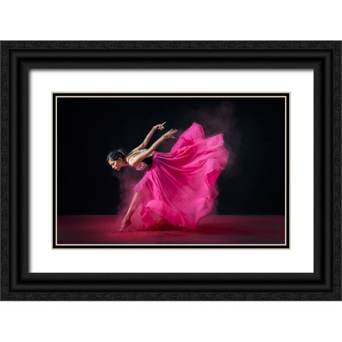Pinky Mood Black Ornate Wood Framed Art Print with Double Matting by Suharini, Mieke