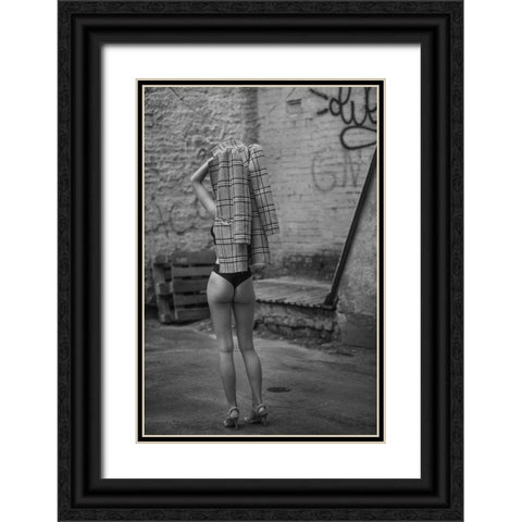 Little Stories Of The Old Yard Black Ornate Wood Framed Art Print with Double Matting by Kurta, Arkadiy