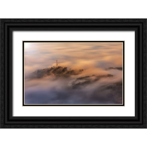 In The Fogs Black Ornate Wood Framed Art Print with Double Matting by Qiu, Jenny