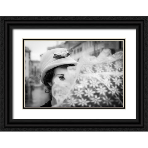 Mary Poppins Black Ornate Wood Framed Art Print with Double Matting by DanMasa