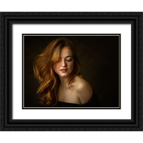 Julia Black Ornate Wood Framed Art Print with Double Matting by Rise, Zachar