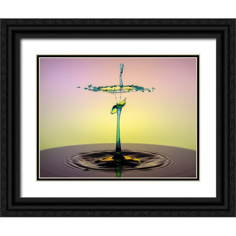 Dancing Drops Black Ornate Wood Framed Art Print with Double Matting by Sayadi, Yousef