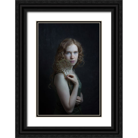 Corina Black Ornate Wood Framed Art Print with Double Matting by Franke, Ruth