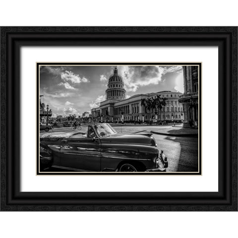 El Capitolio Black Ornate Wood Framed Art Print with Double Matting by Morishige, Koji