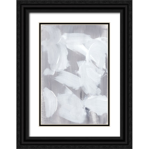 Grey Touching White Black Ornate Wood Framed Art Print with Double Matting by Uplusmestudio