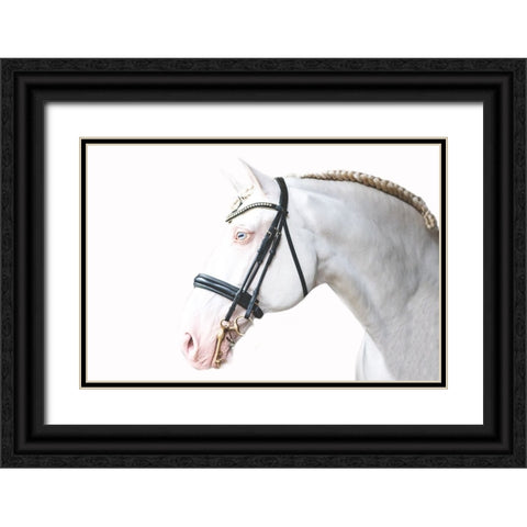 Dressed in white Black Ornate Wood Framed Art Print with Double Matting by De Vasconcelos, Sofia