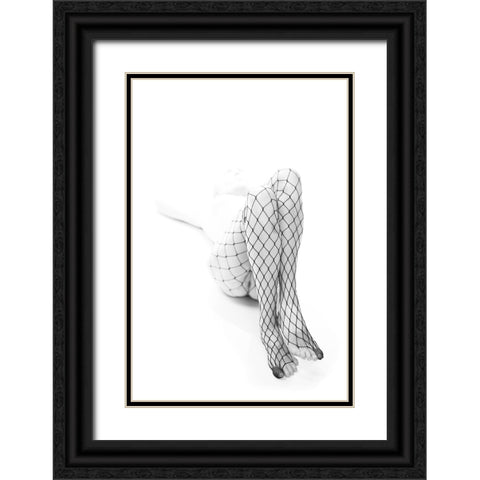 Hole Sock Black Ornate Wood Framed Art Print with Double Matting by Hotakainen, Jani