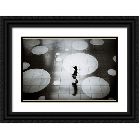 Skip Black Ornate Wood Framed Art Print with Double Matting by Kiri, Reiko
