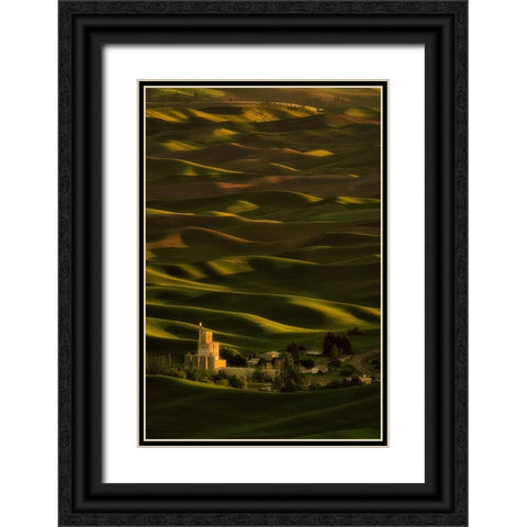 Choppy Black Ornate Wood Framed Art Print with Double Matting by Jacobs, Lydia
