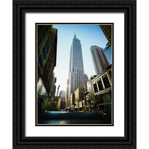 Empire State Building Black Ornate Wood Framed Art Print with Double Matting by Grop, Serge