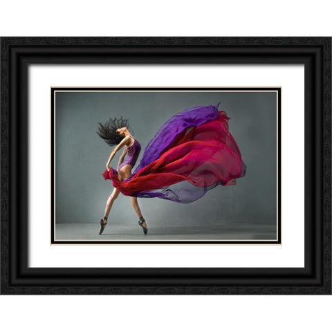 Balerina 1 Black Ornate Wood Framed Art Print with Double Matting by Setiadi, Ajar