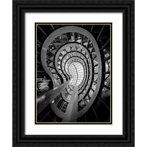 What are you looking at? Black Ornate Wood Framed Art Print with Double Matting by Cedron, Mabel