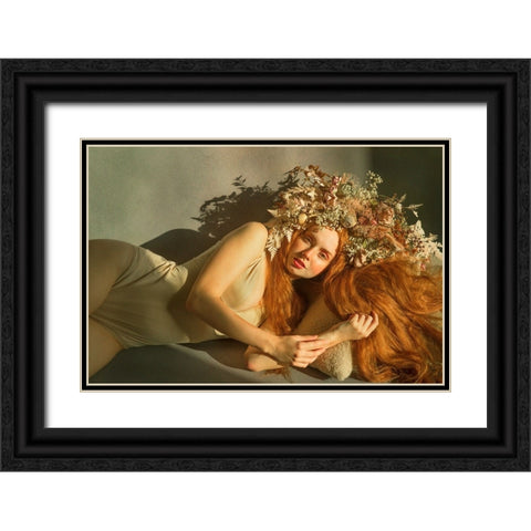 The Muse Black Ornate Wood Framed Art Print with Double Matting by Durisova, Michaela