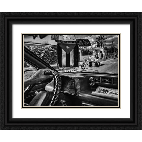 DrIVing Black Ornate Wood Framed Art Print with Double Matting by Bauer, Andreas
