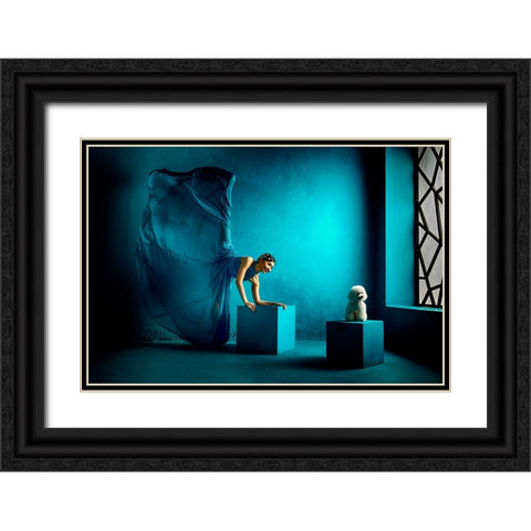 Dear Friend Black Ornate Wood Framed Art Print with Double Matting by Muliani Hartojo, Angela