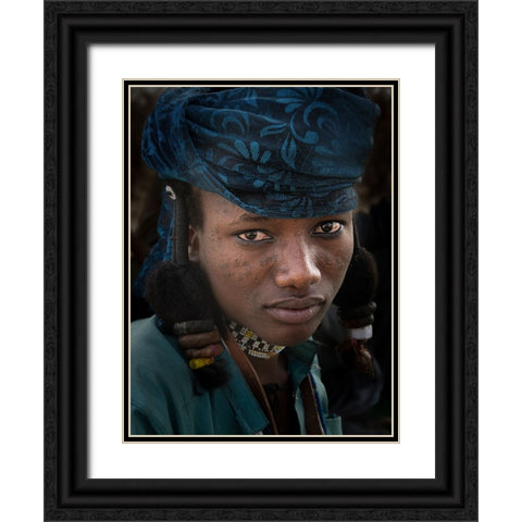 Fulani Boy At Niergui Refugee Camp-Tchad Black Ornate Wood Framed Art Print with Double Matting by Molina, Elena