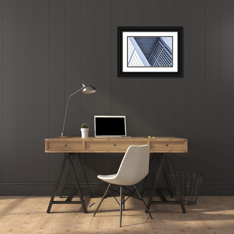 Grande Arche Geometry Black Ornate Wood Framed Art Print with Double Matting by Wride, Linda