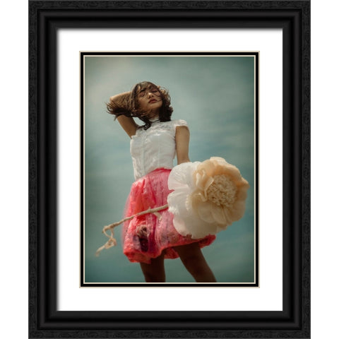Flower In The Dune Black Ornate Wood Framed Art Print with Double Matting by Ugachi, Takako